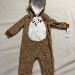 Carter's Reindeer Hooded‎ One Piece with Festive Light Design